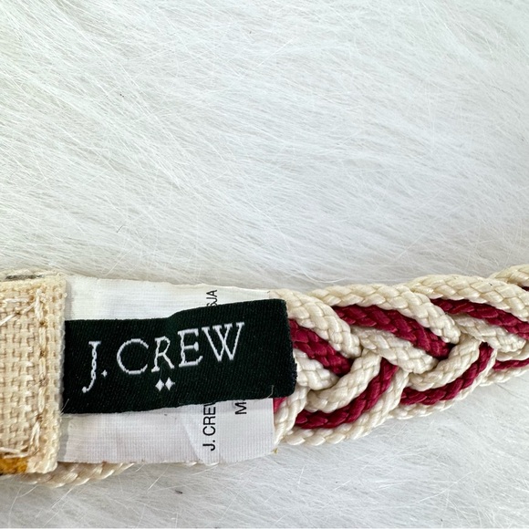 J. Crew braided nautical rope belt red & cream S/M - Picture 6 of 14